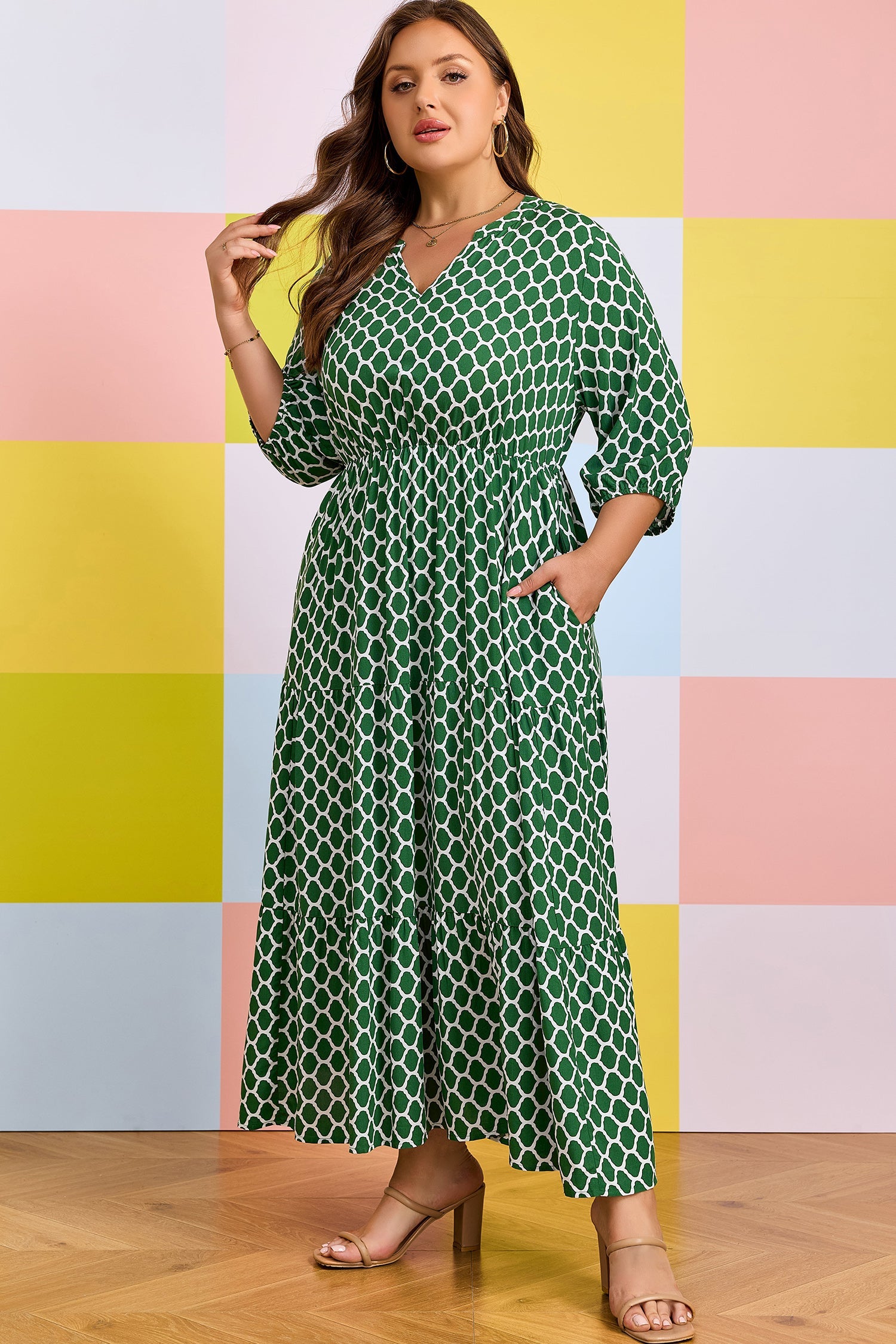Johanna Ruffle Hem Casual PLUS Dress
