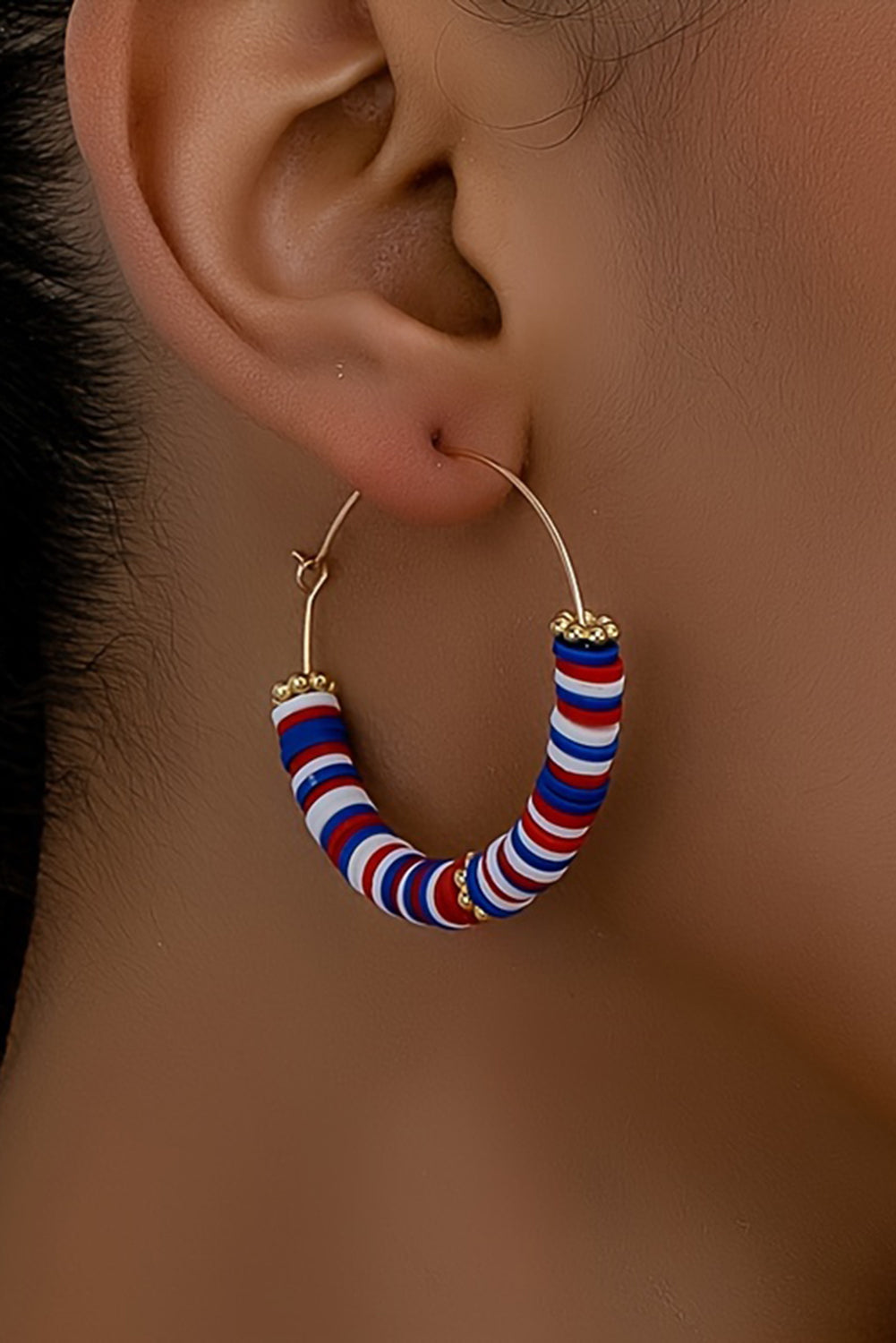 Eden Beaded Large Hoop Earrings