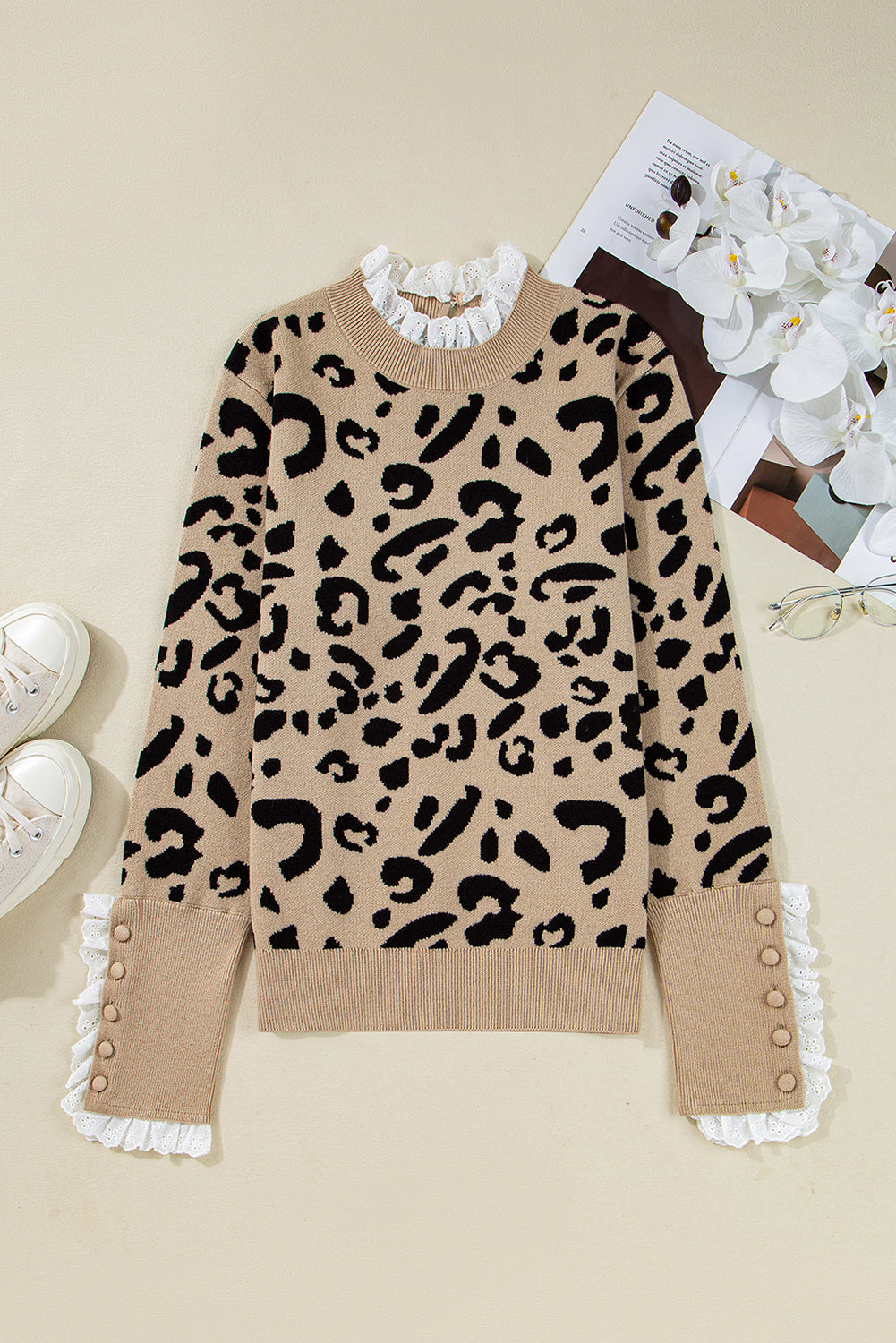 Amelia Ribbed Detail Cuffed Sweater