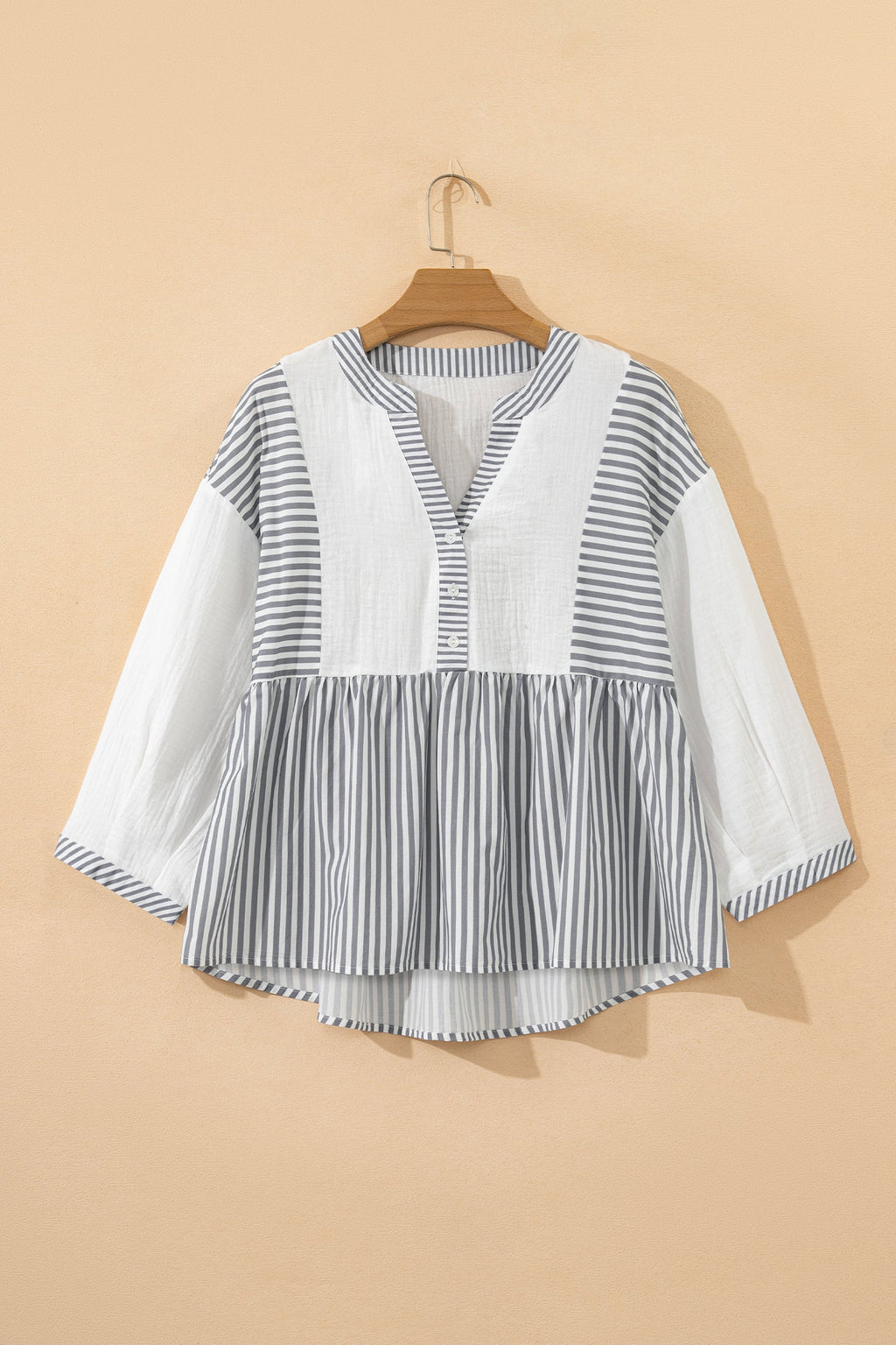 Zahra Bracelet Sleeve Babydoll Blouse
