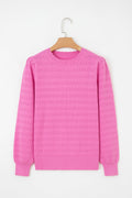 Kay Knit Ribbed Cuffs Crew Neck Sweater