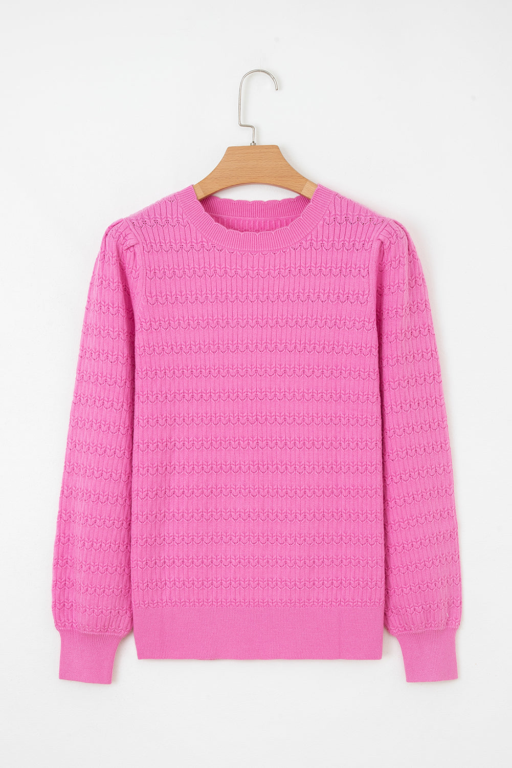 Kay Knit Ribbed Cuffs Crew Neck Sweater
