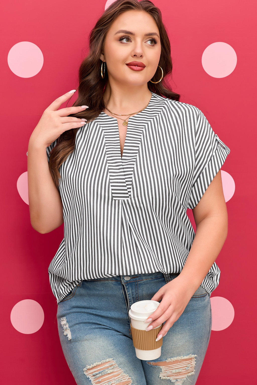 Hope Short Dolman Sleeve PLUS Blouse