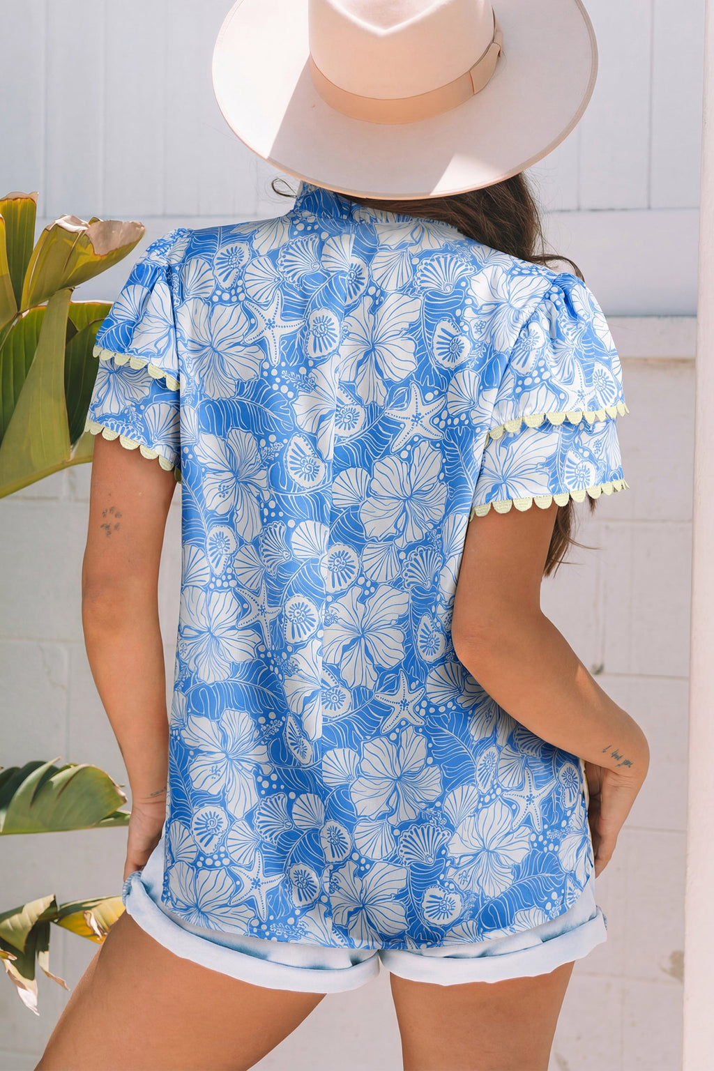 Kataleya Trim Short Sleeve Blouse