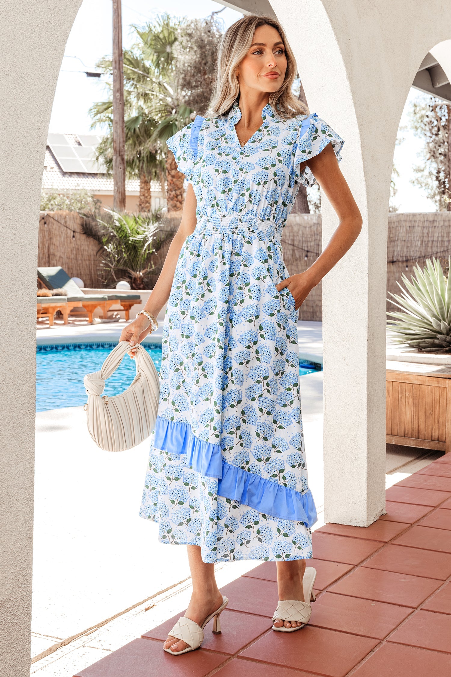 Marlee Flutter Sleeve Long Dress