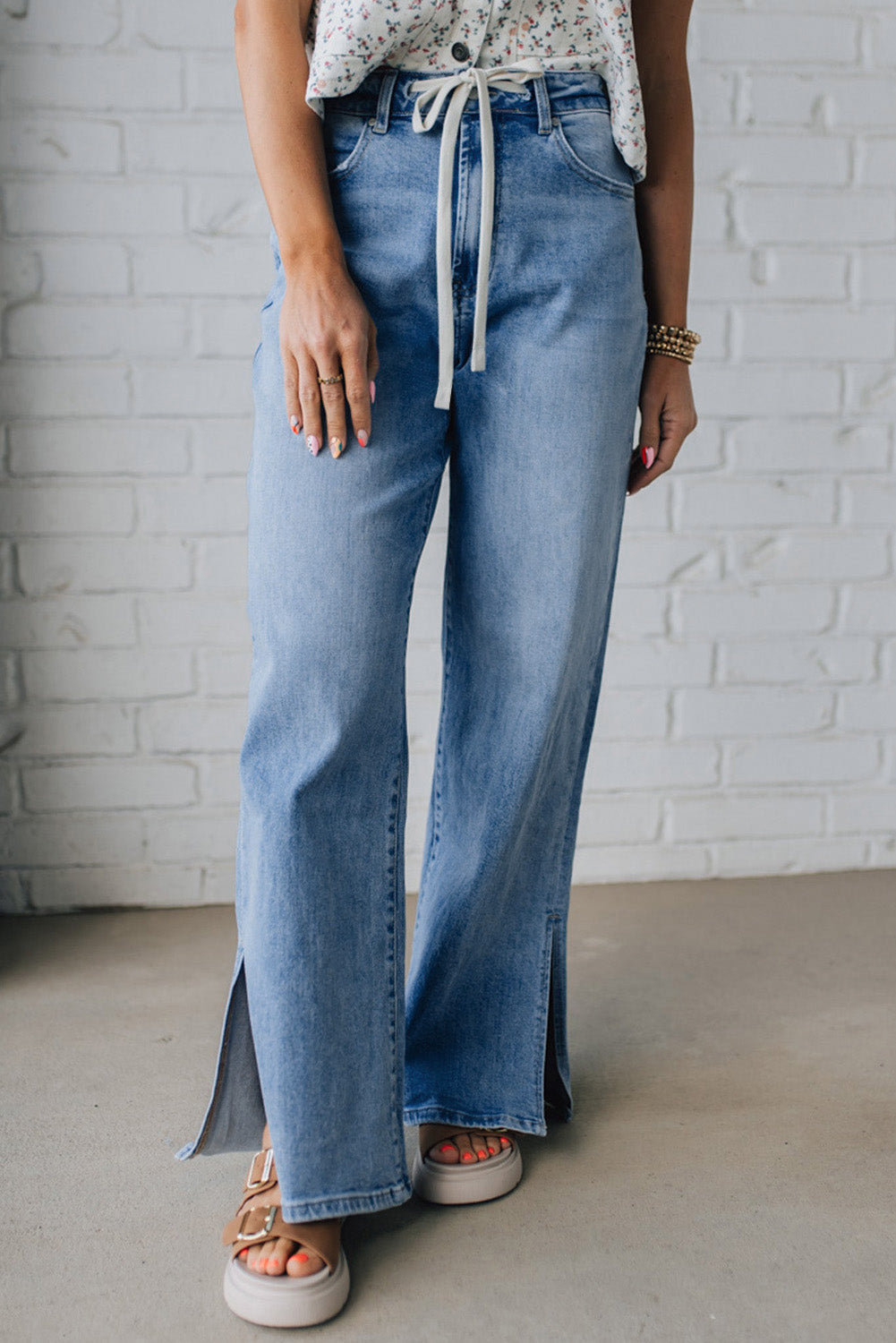 Noah Rise Drawstring Casual Jeans