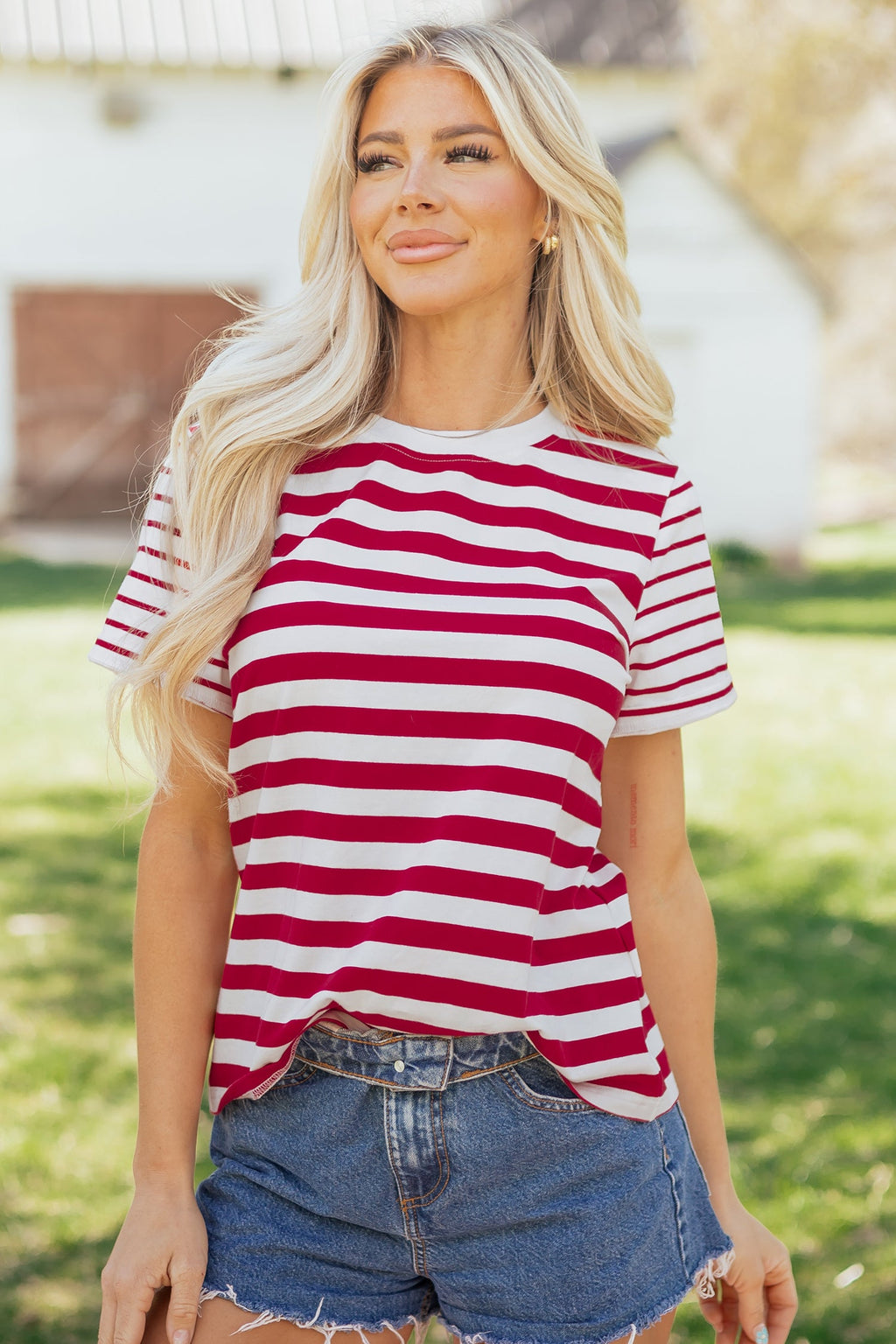 June Stripe Patchwork T Shirt
