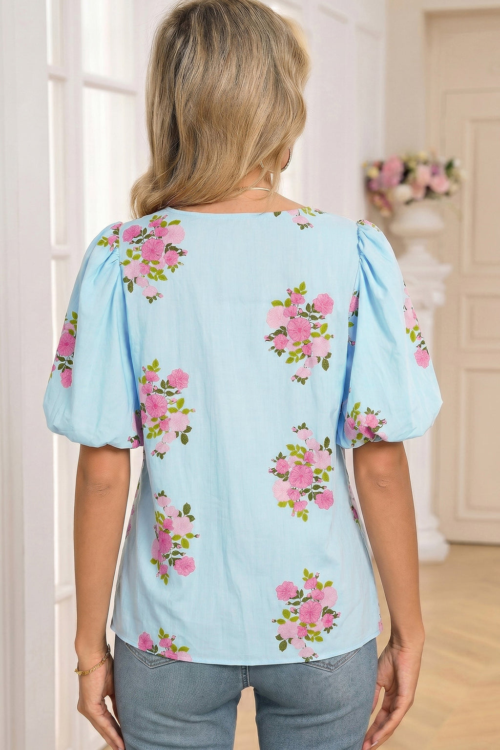 Dalia Detail Bubble Sleeve Blouse