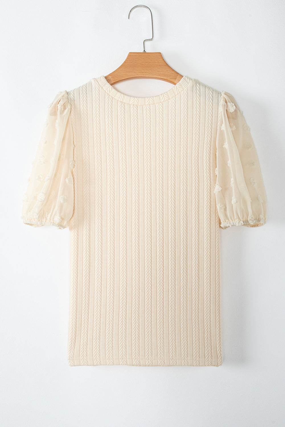 Violet Puff Sleeve Textured Blouse
