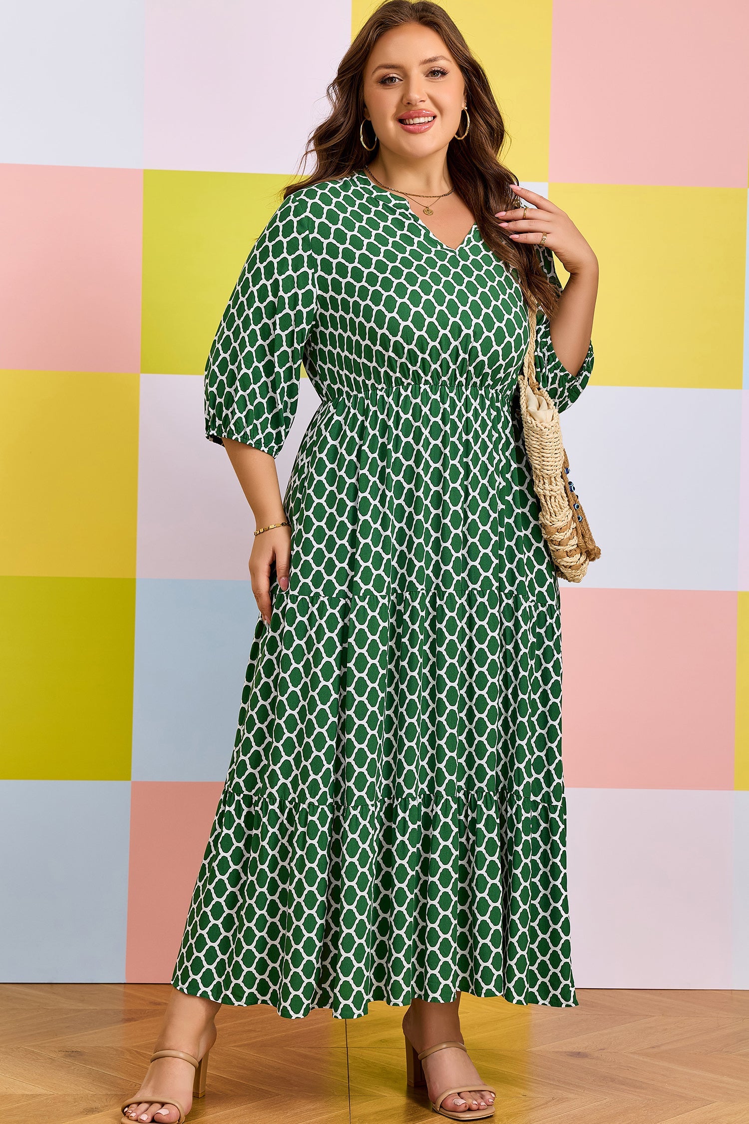 Johanna Ruffle Hem Casual PLUS Dress