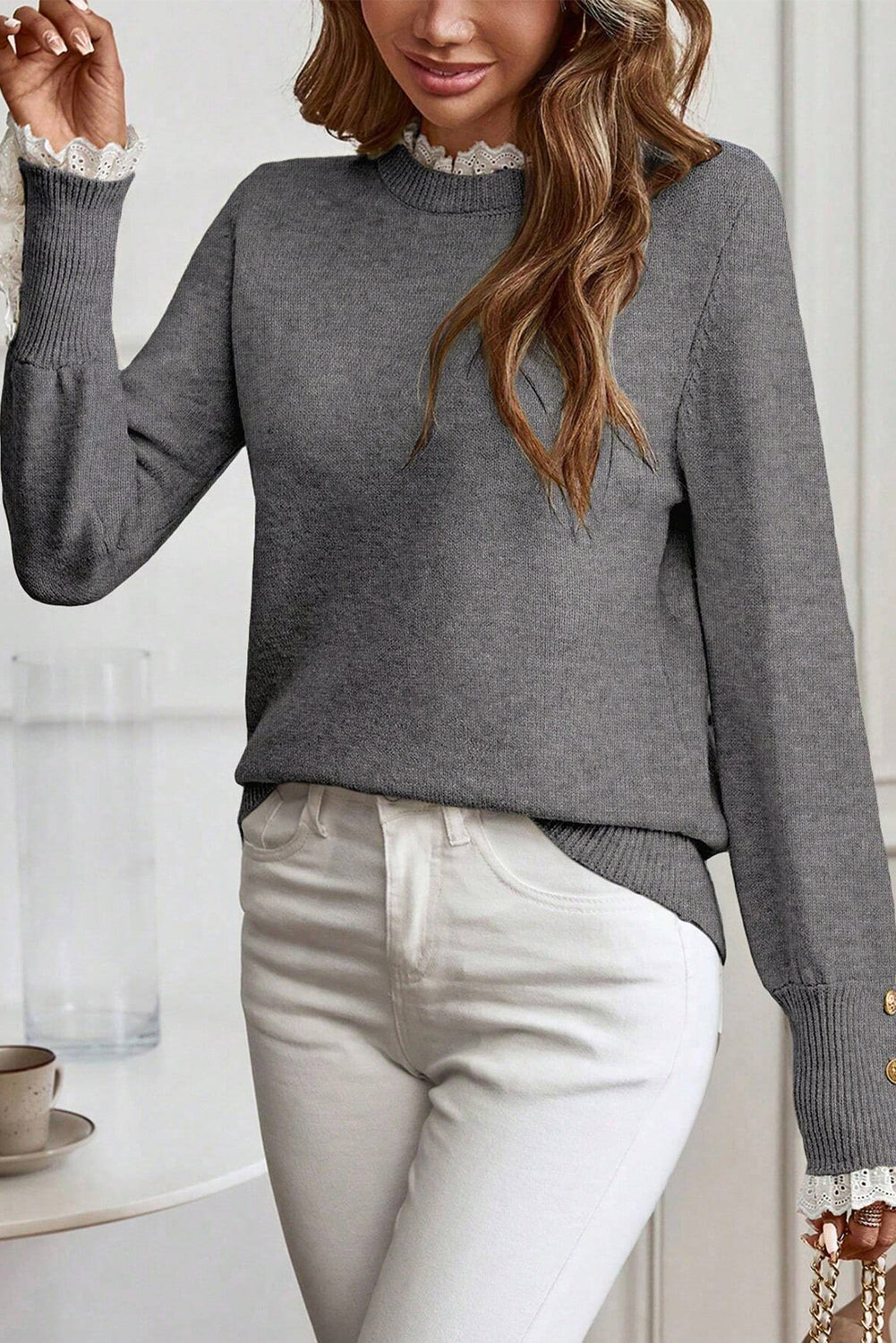 Katelyn Patchwork Cuffs Loose Sweater