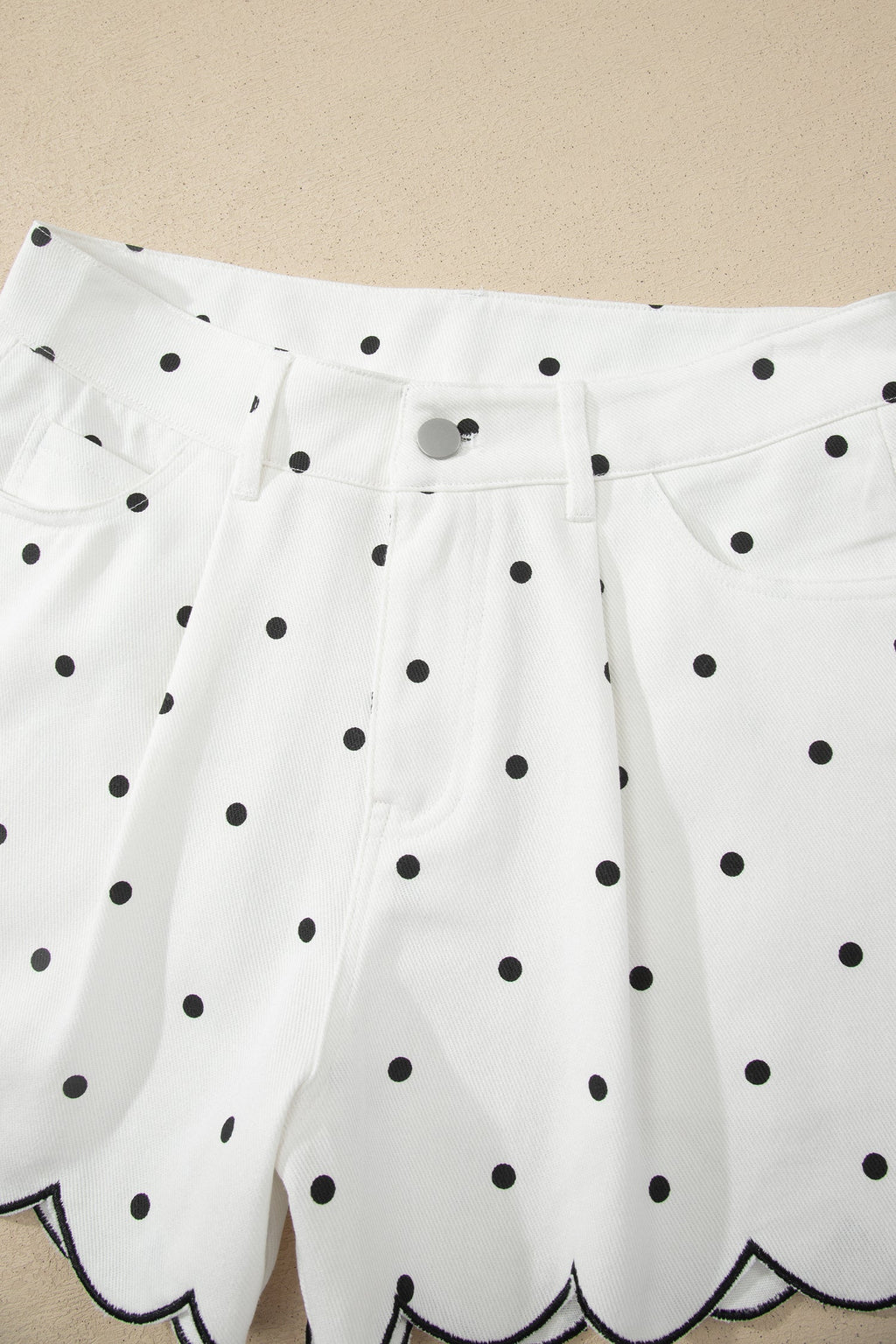 Elise Embroidered Scallop Hem Shorts