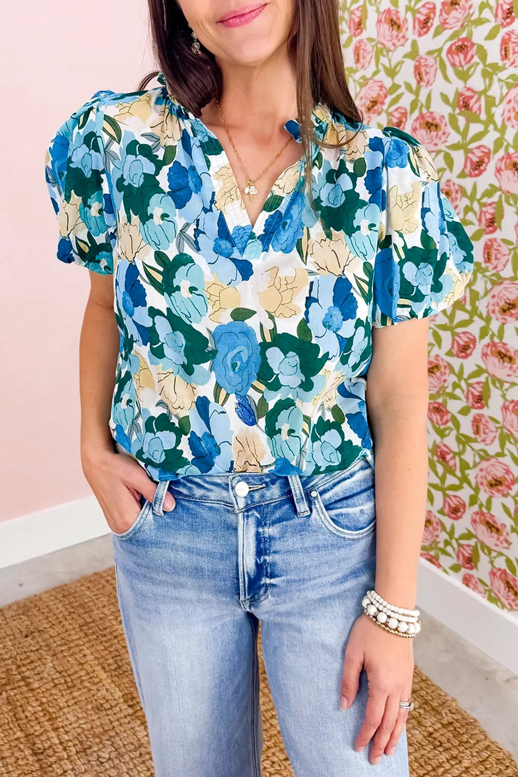 Leilani Short Puff Sleeve Blouse