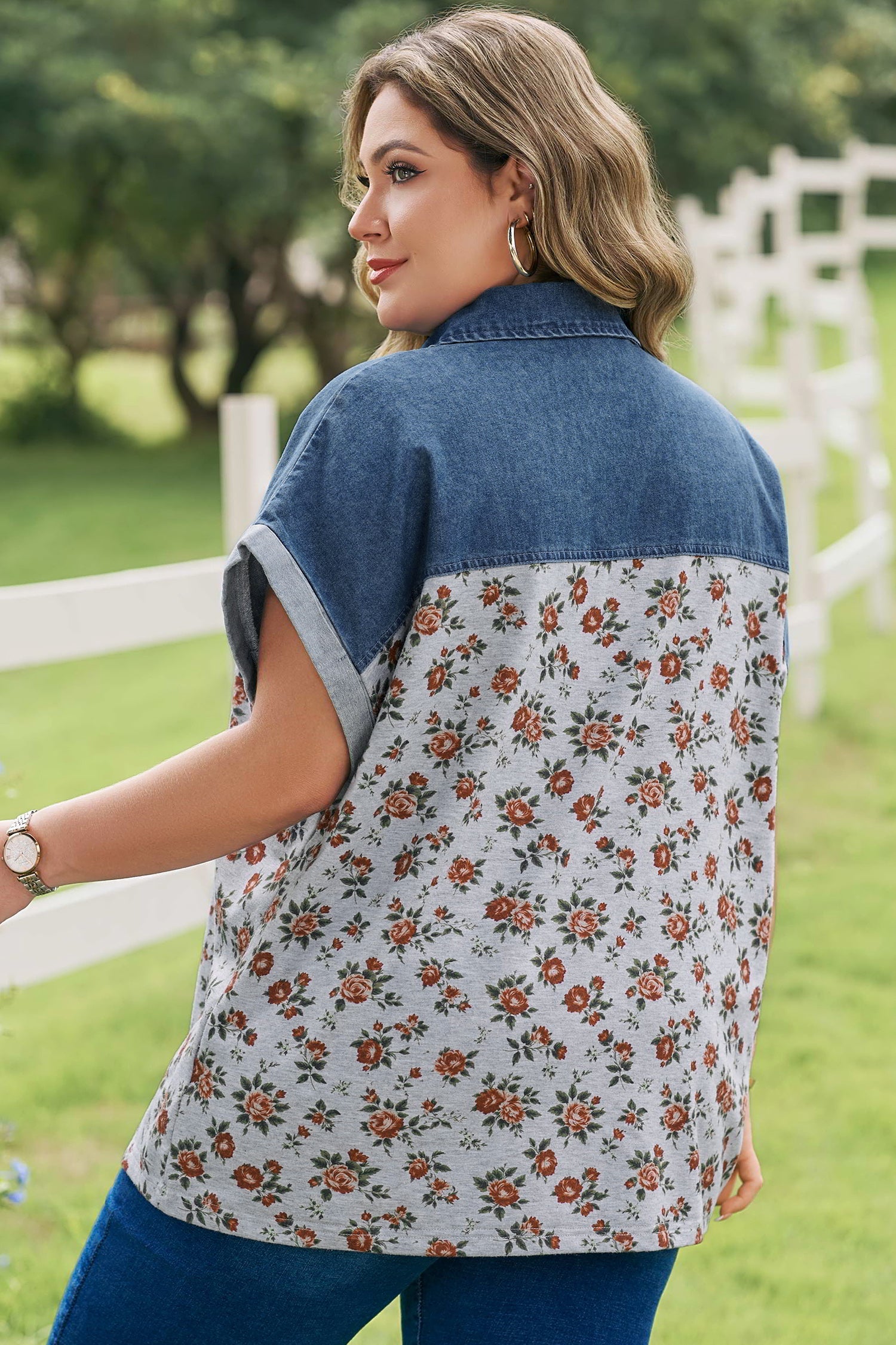 Karla Print Patchwork Polo PLUS Tee