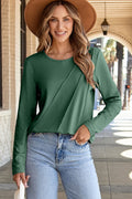 Anna Asymmetric Seam Detail Long Sleeve Top