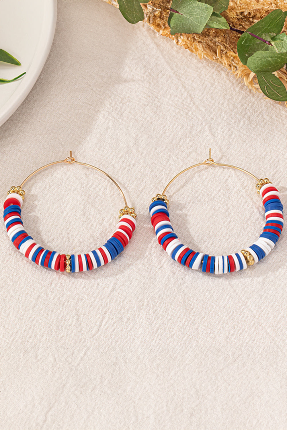 Eden Beaded Large Hoop Earrings