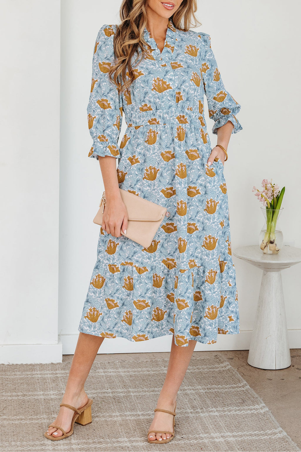 Rosalee Bracelet Sleeve Long Dress