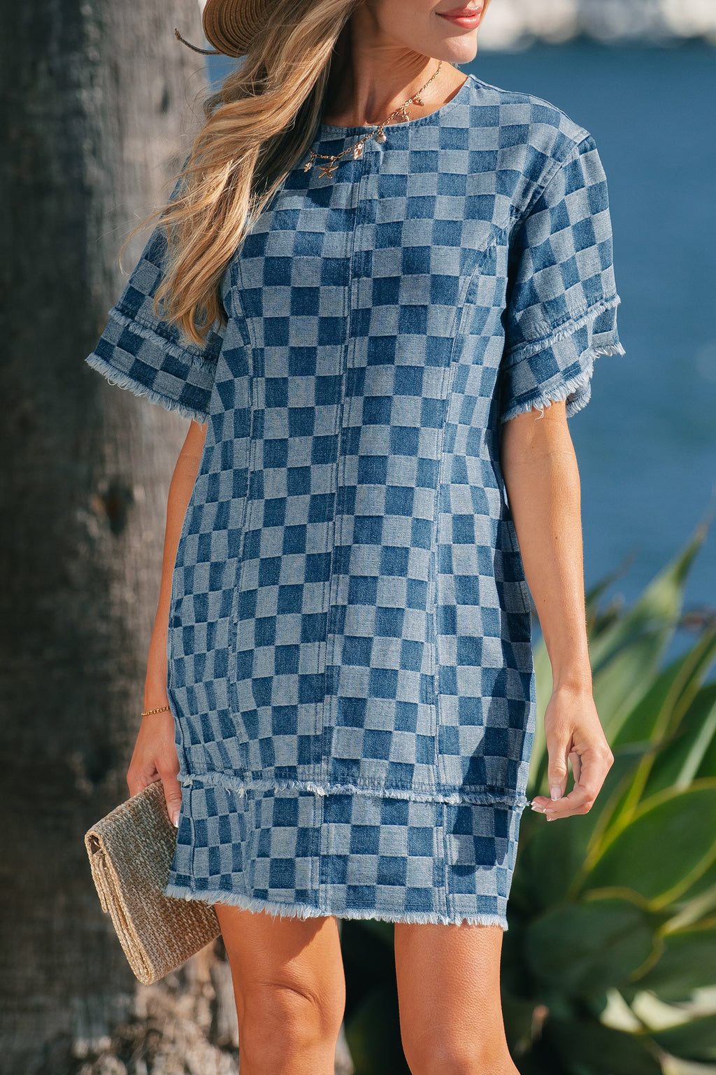 Jessie Hem Checkered Mini Dress