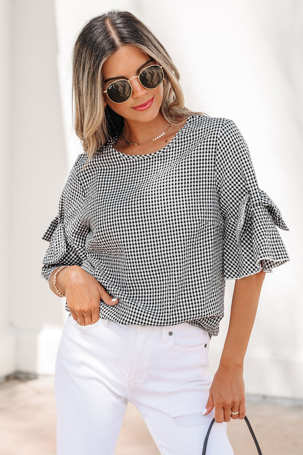 Carolina Ruffled Half Sleeve Blouse