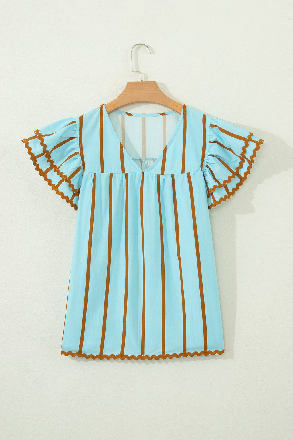 Malaysia Ruffled Short Sleeve Blouse