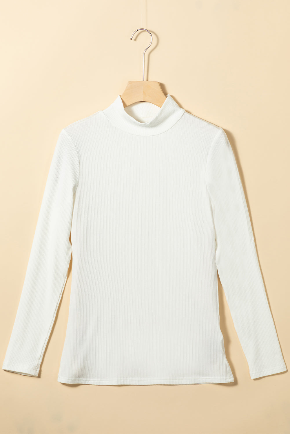 Adelyn Ribbed Knit High Long Sleeve Top