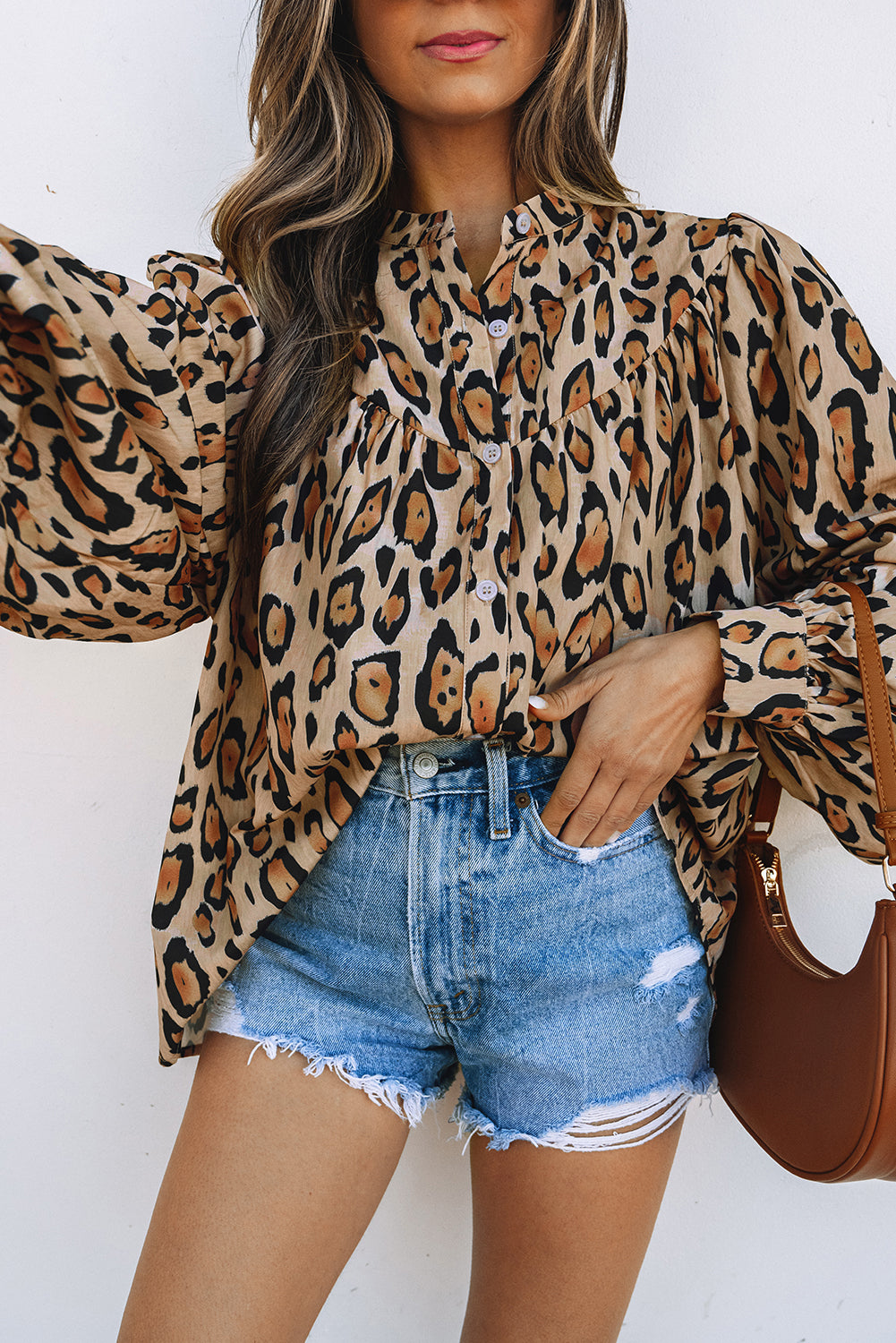 Alaiya Balloon Sleeve Casual Shirt