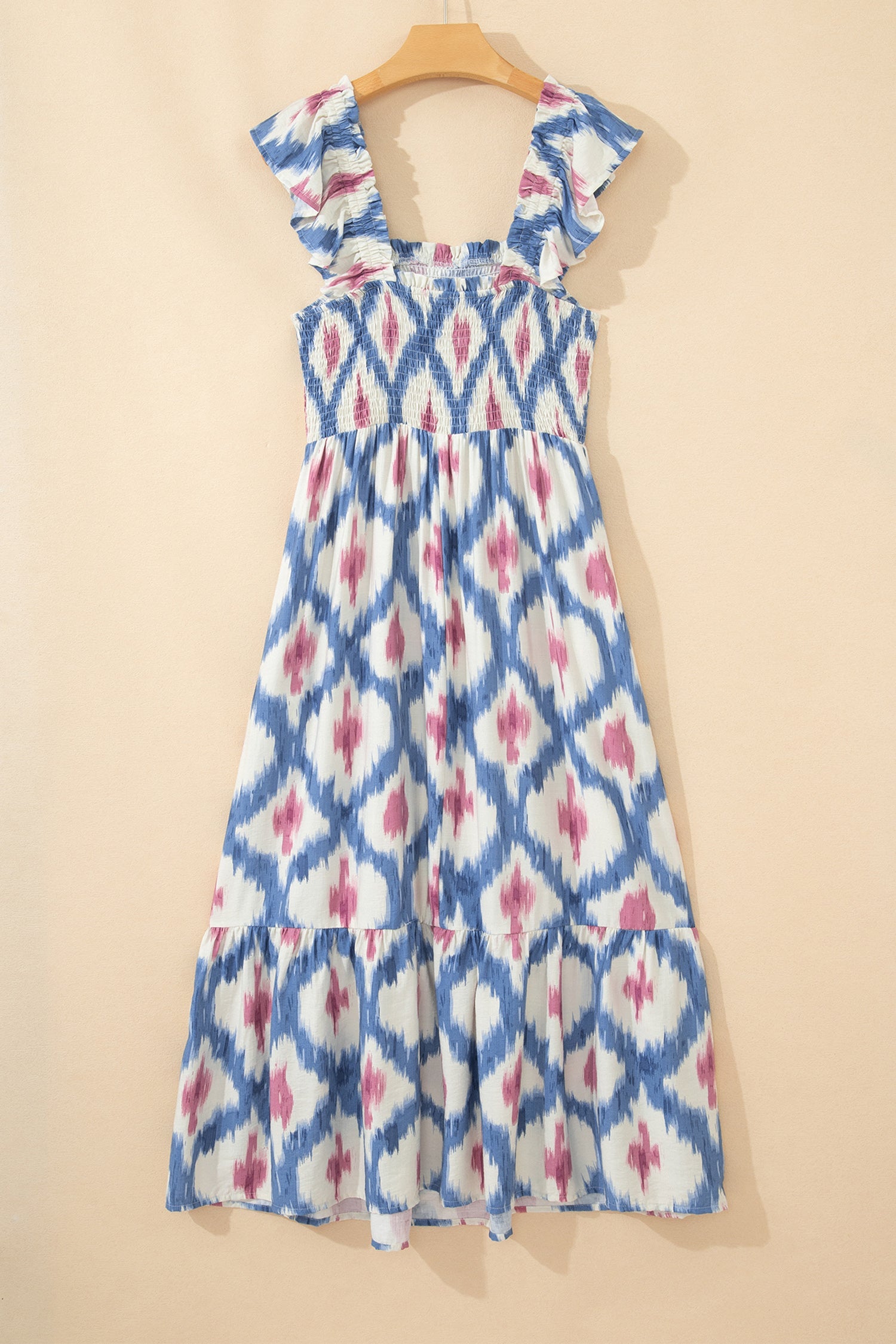Deborah Waist Ruffle Sleeve Dress
