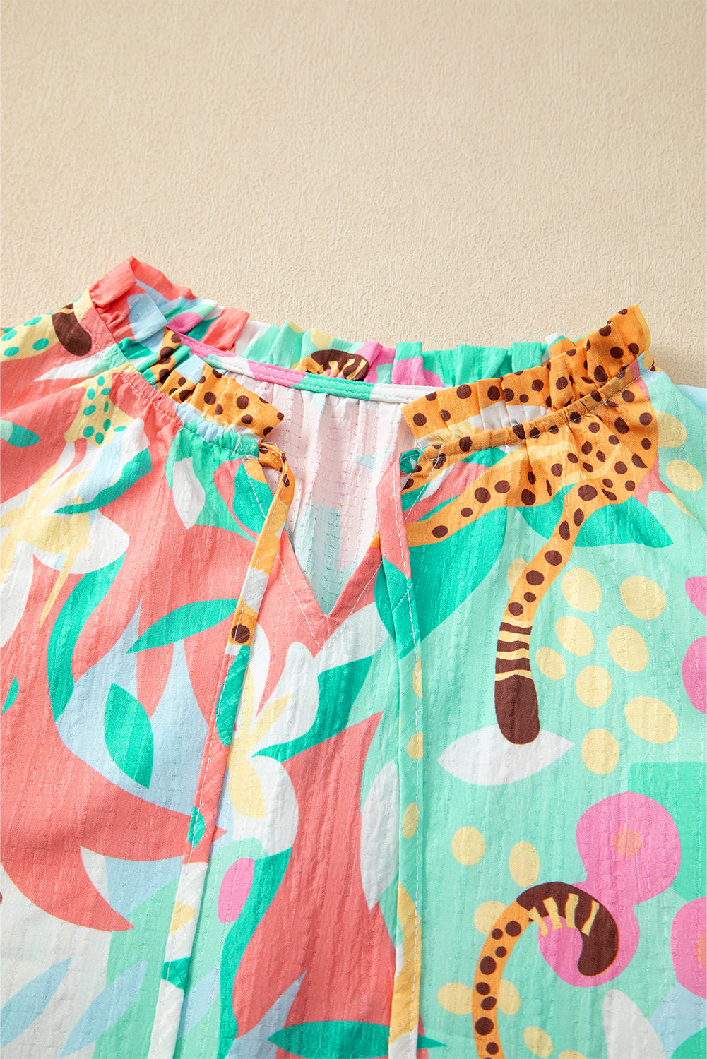 Magnolia Tie Summer Floral Blouse