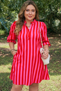 Presley Sleeve Curvy Mini PLUS Dress