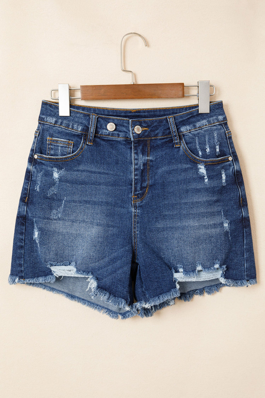 Holland Hem Distressed Whiskery Shorts