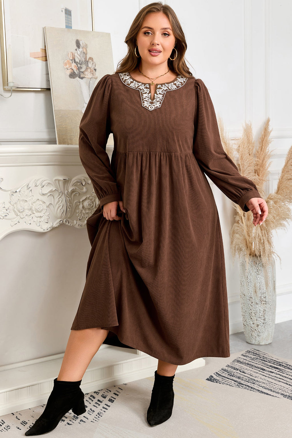 Hallie High Waist Midi PLUS Dress