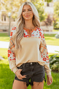 Azari Plaid Patchwork Casual Top