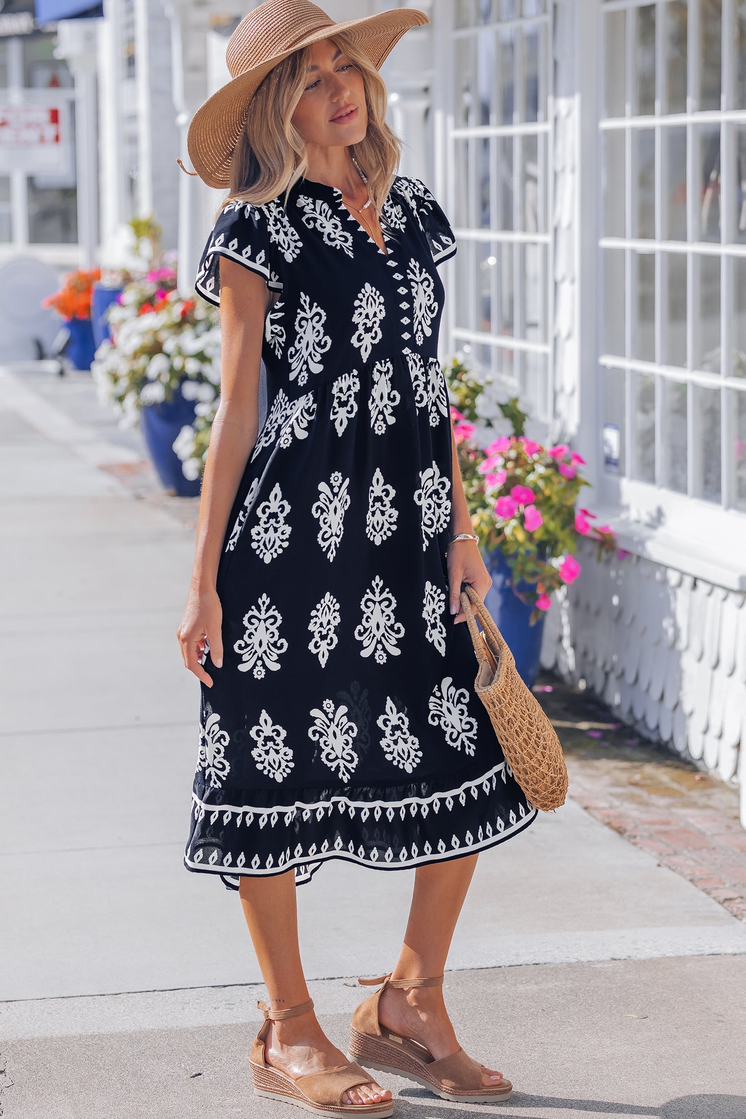 Halo Short Sleeve Midi Dress