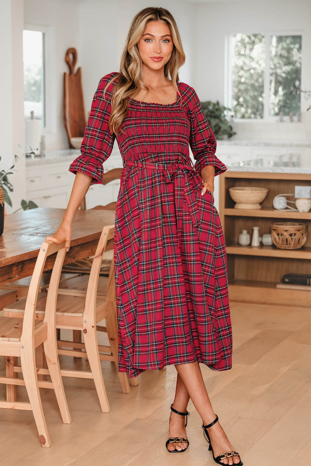 Jazmin Waist Flared Midi Dress