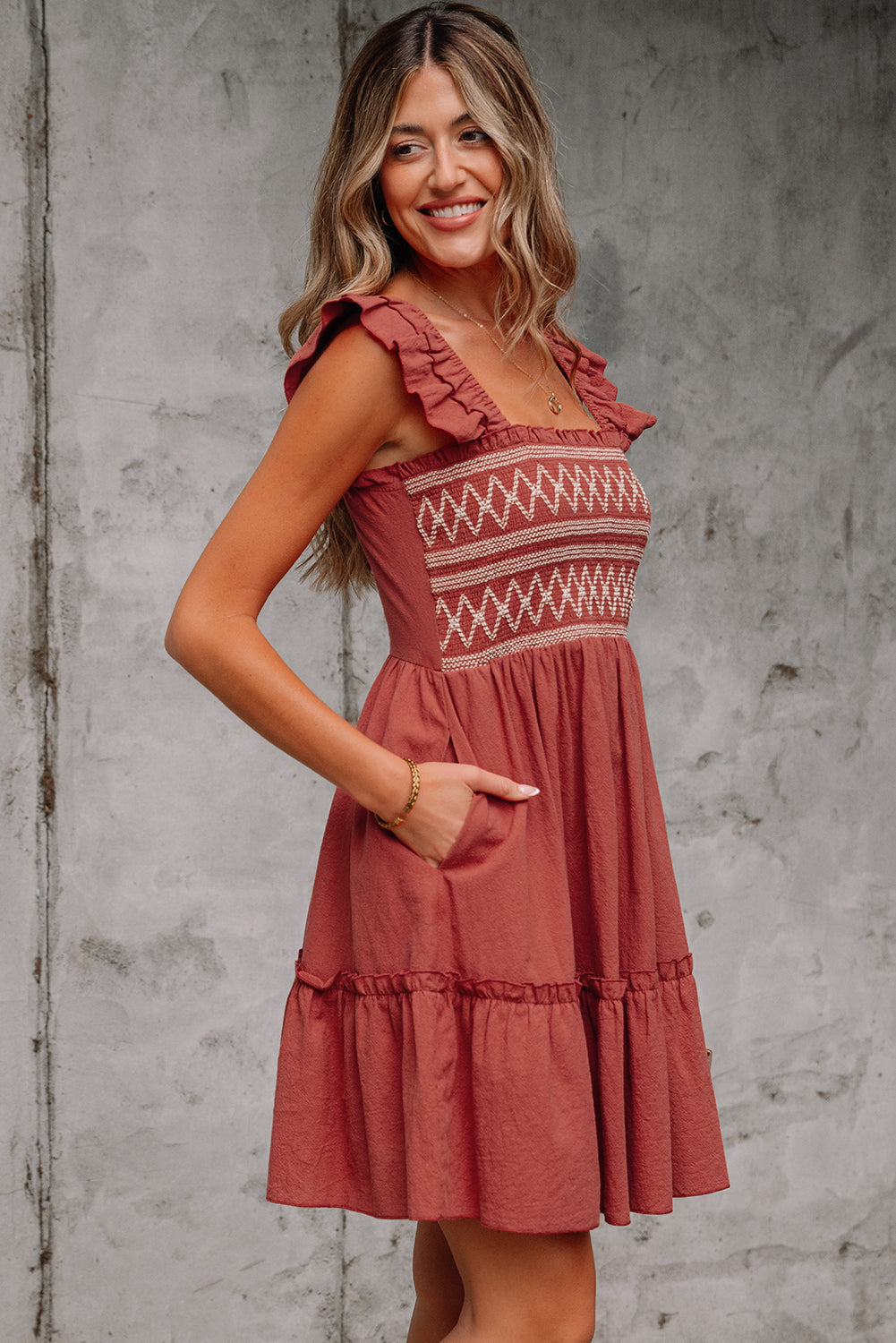 Aurelia Trim Sleeveless Mini Dress