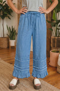 Taytum Wide Leg Chambray Pants