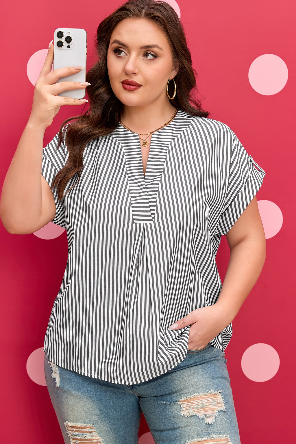 Hope Short Dolman Sleeve PLUS Blouse