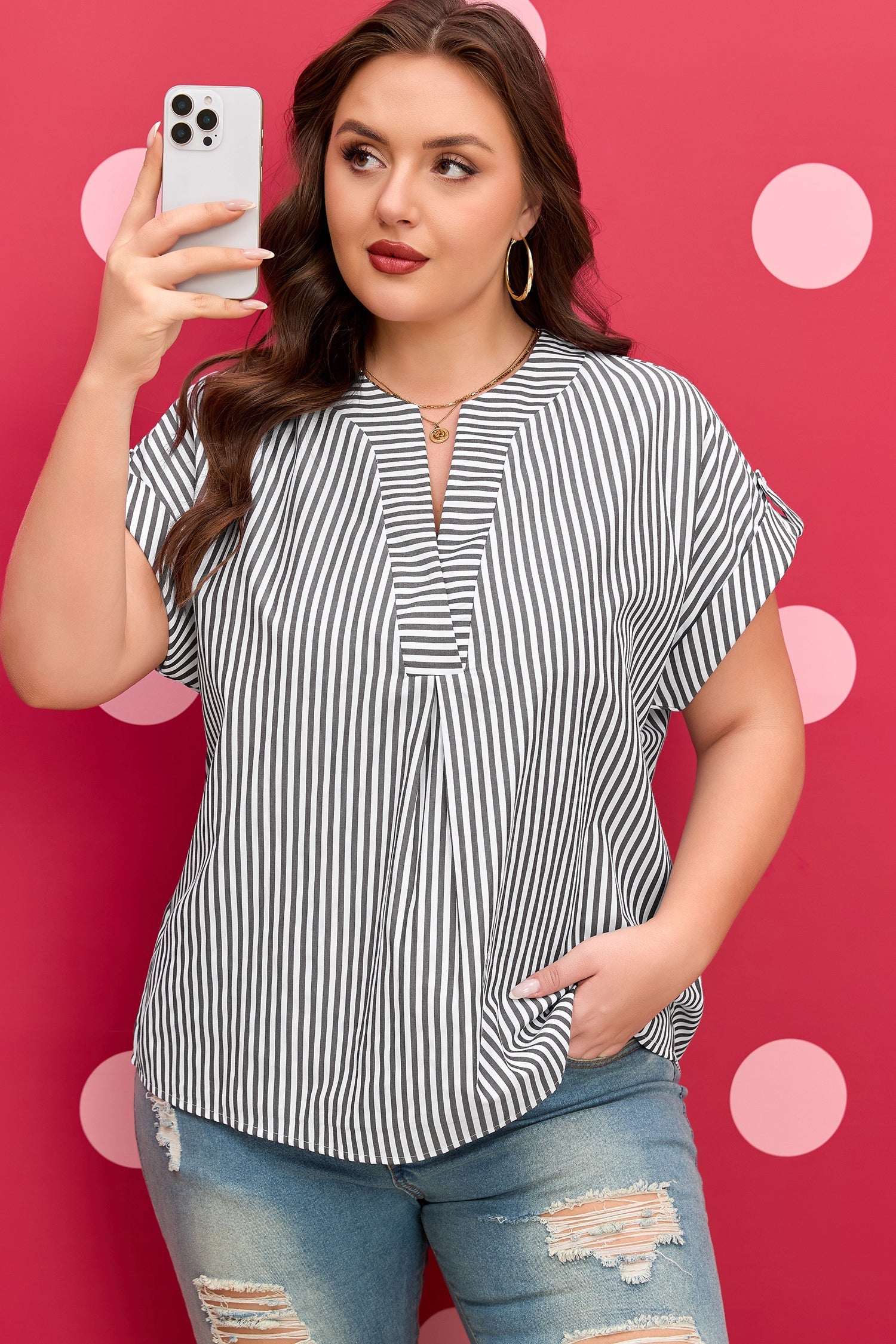 Hope Short Dolman Sleeve PLUS Blouse