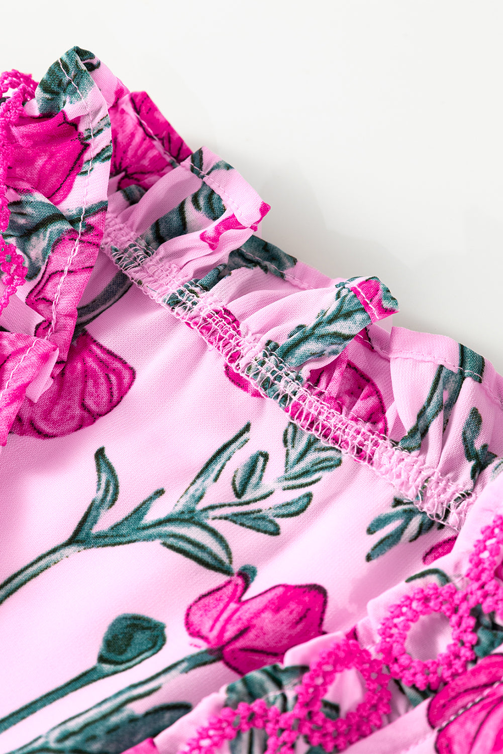Ruby Detail Frilled Summer Blouse