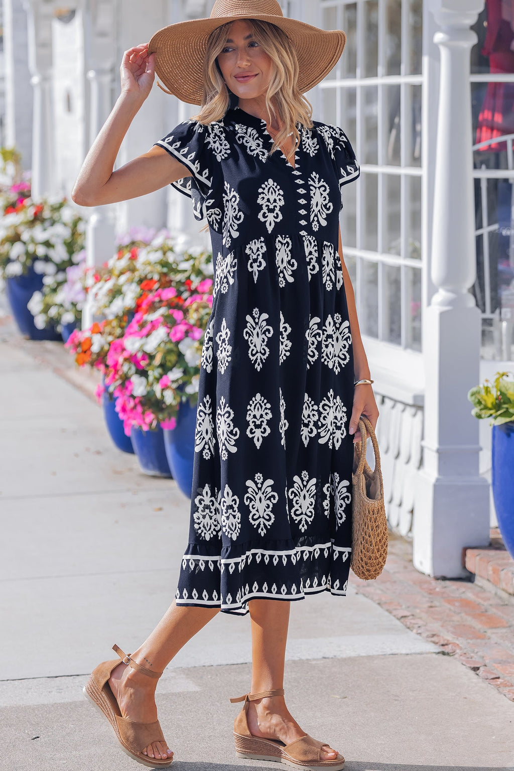 Halo Short Sleeve Midi Dress