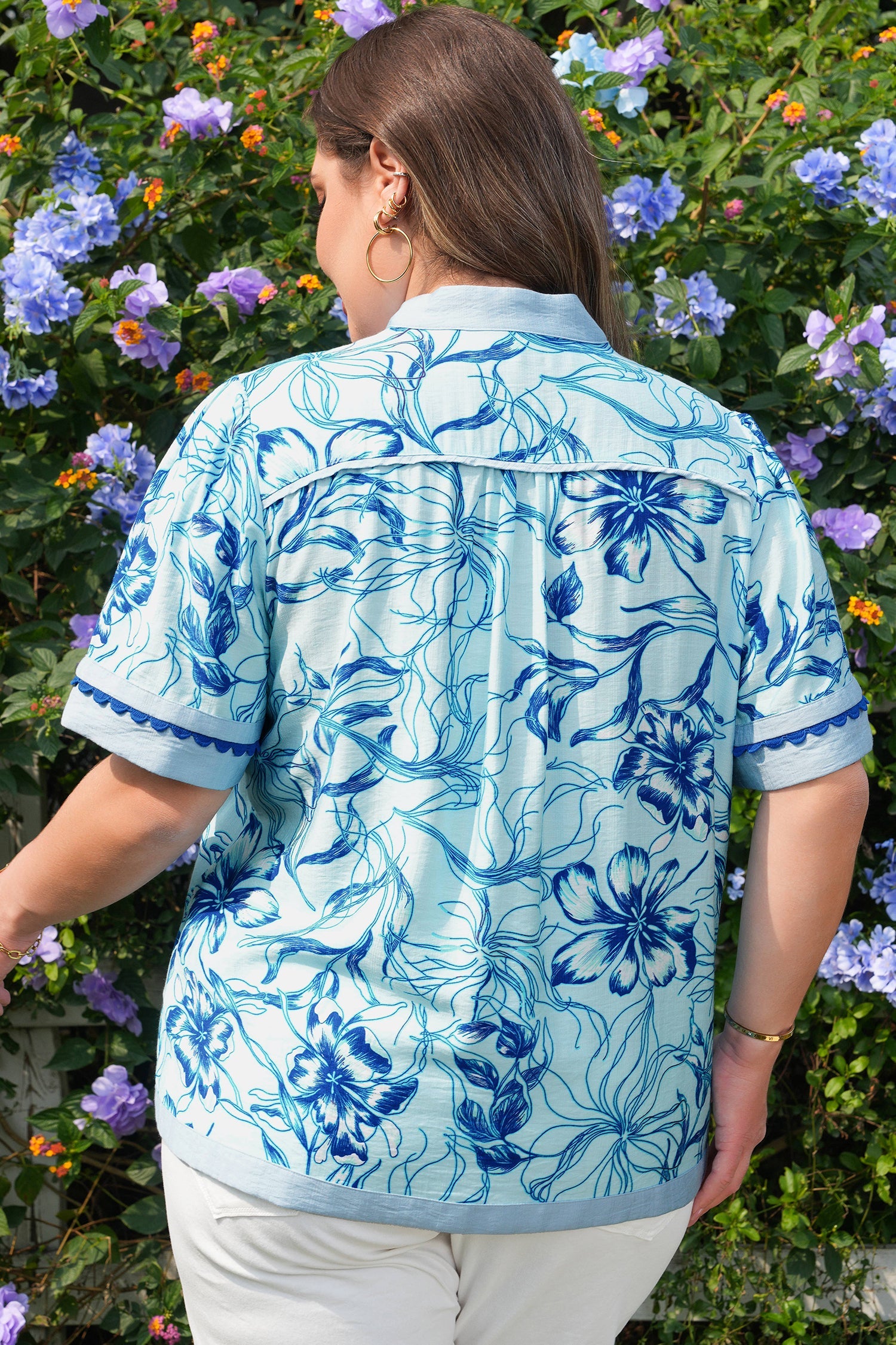Aylin Floral Short Sleeve PLUS Blouse