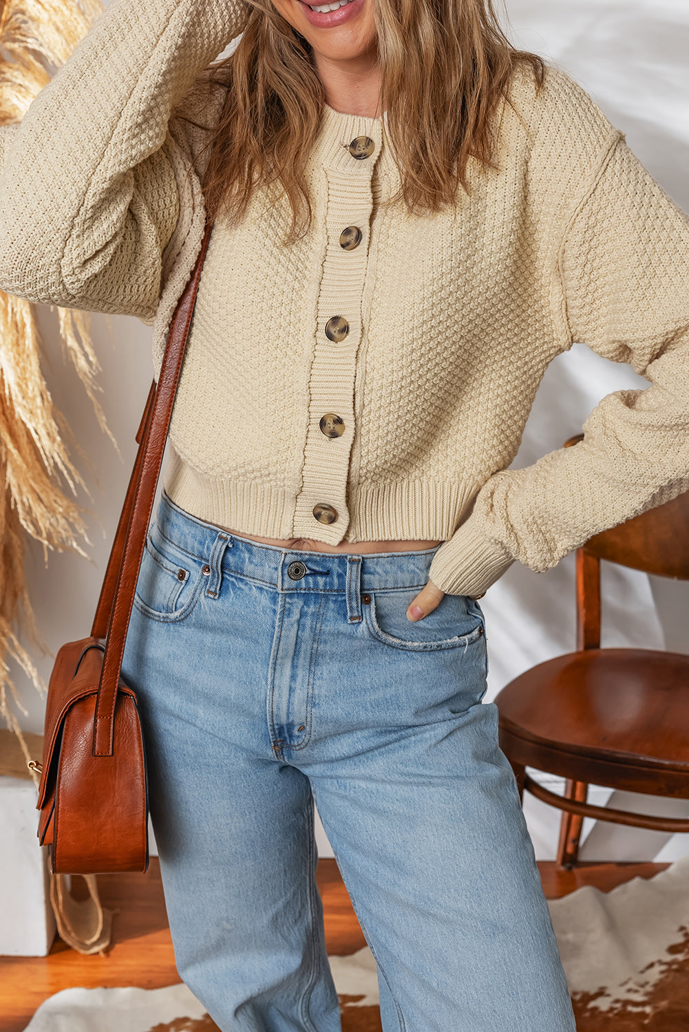 Sofia Front Cropped Cardigan Sweater