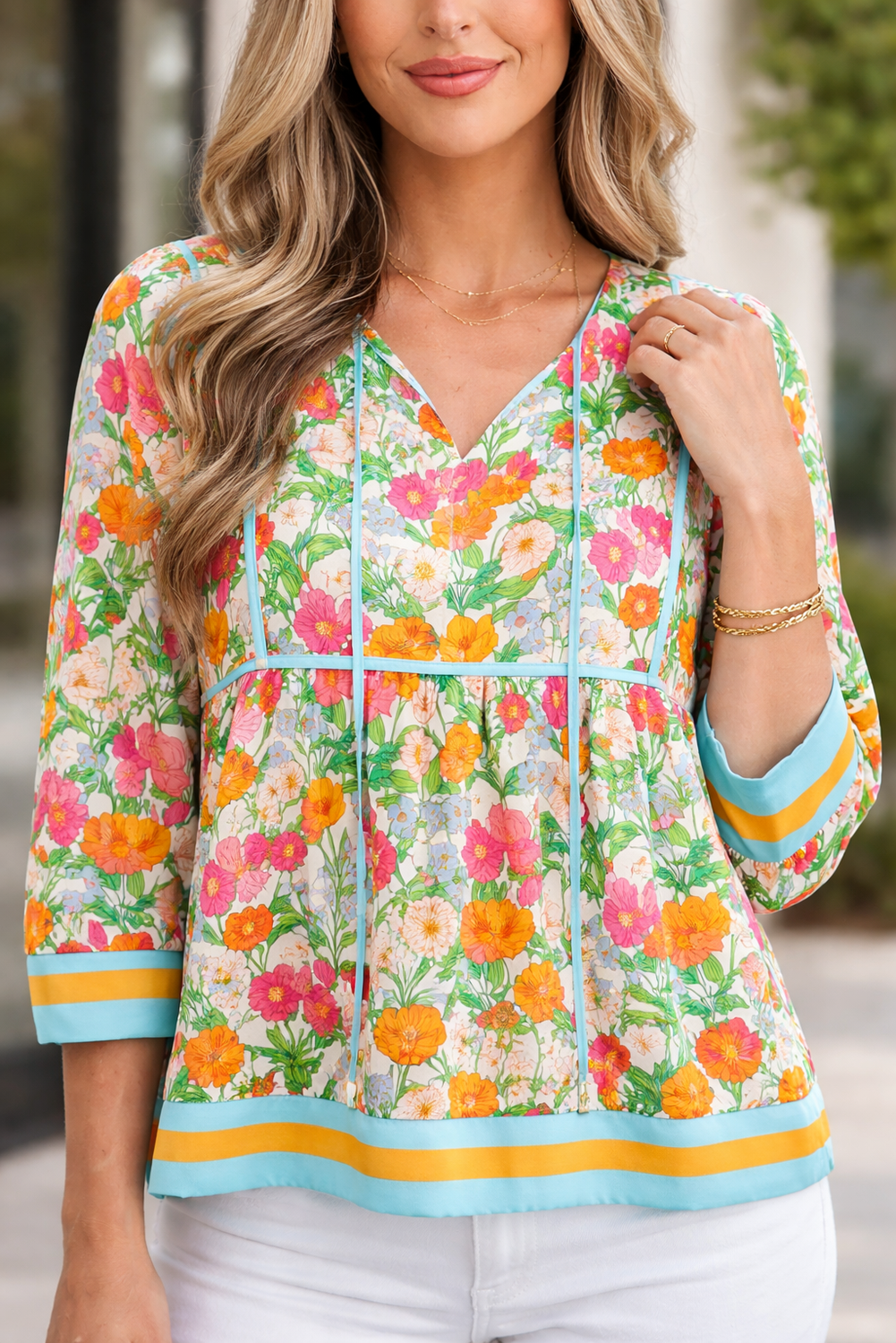 Adley Puff Sleeve Babydoll Blouse