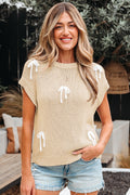 Giselle applique Cap Sleeve Sweater
