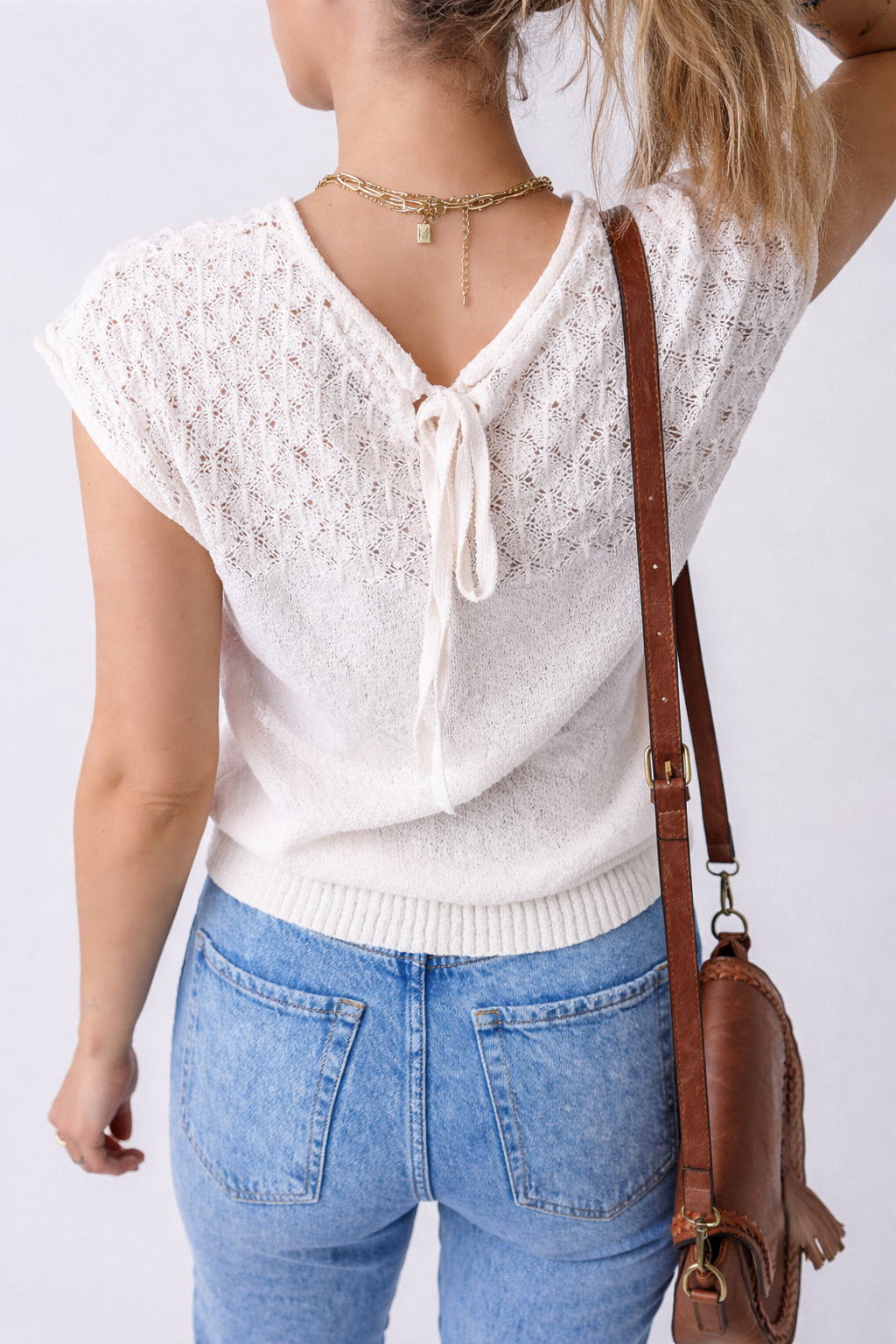 Miracle Back Short Sleeve Sweater