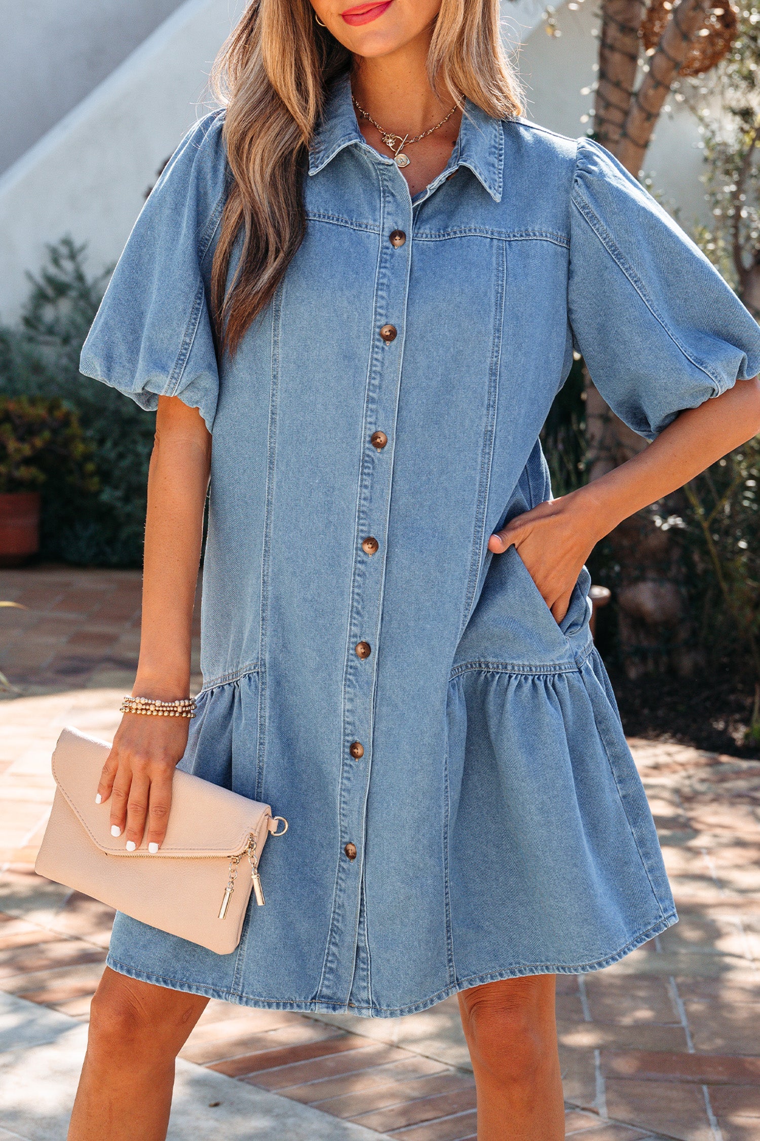 Joy Ruffle Hem Patchwork Dress