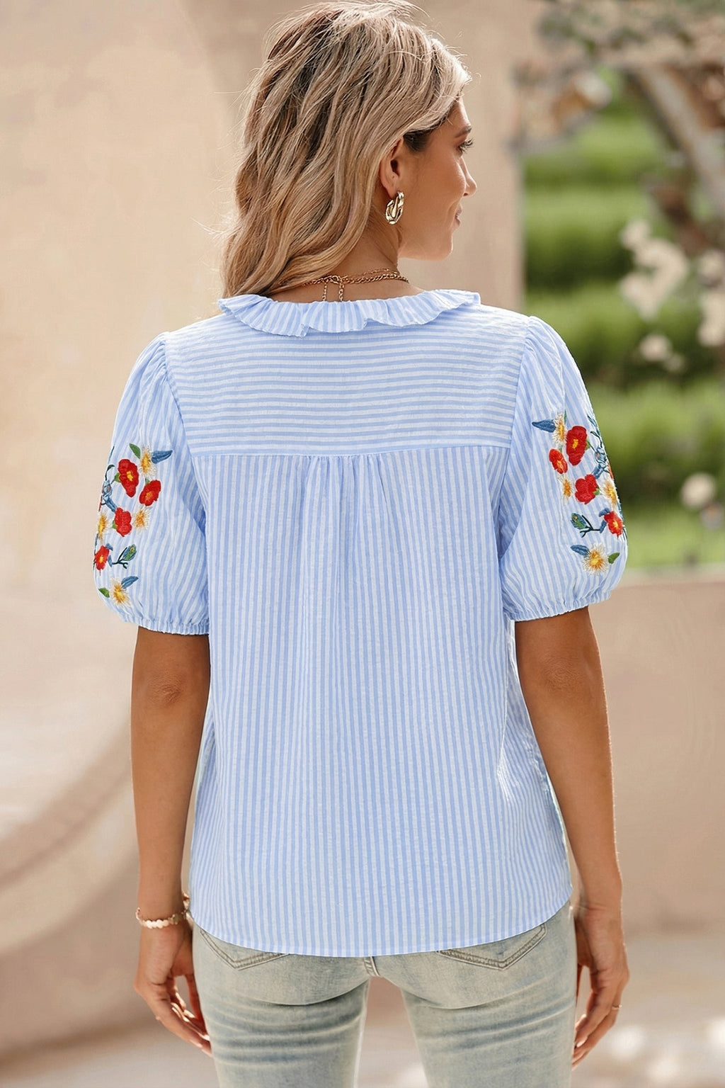 Ruthie Sleeve Ruffle Trim Shirt