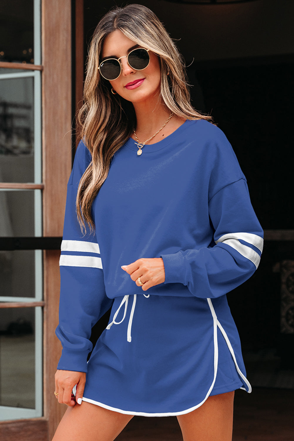 Sophia Shoulder Pullover Mini Skirt