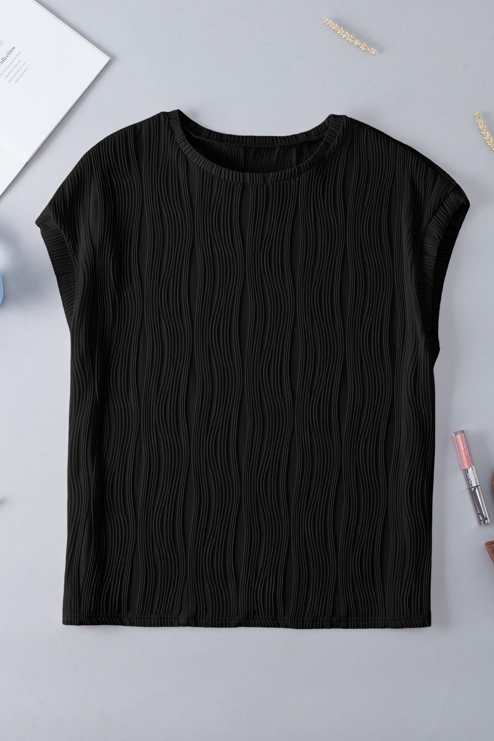Abby Color Wavy Textured PLUS Tee