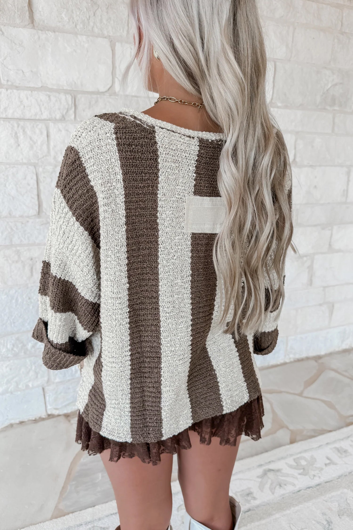 Holland Colorblock Bracelet Sleeve Sweater